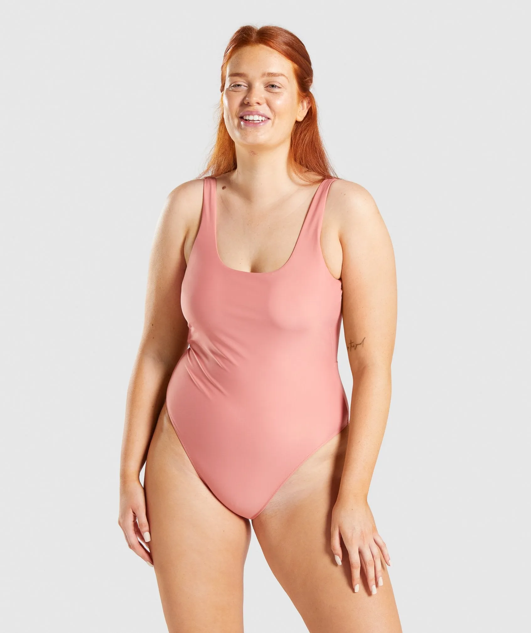 Gymshark Open Back Swimsuit - Light Pink sold by Gymshark