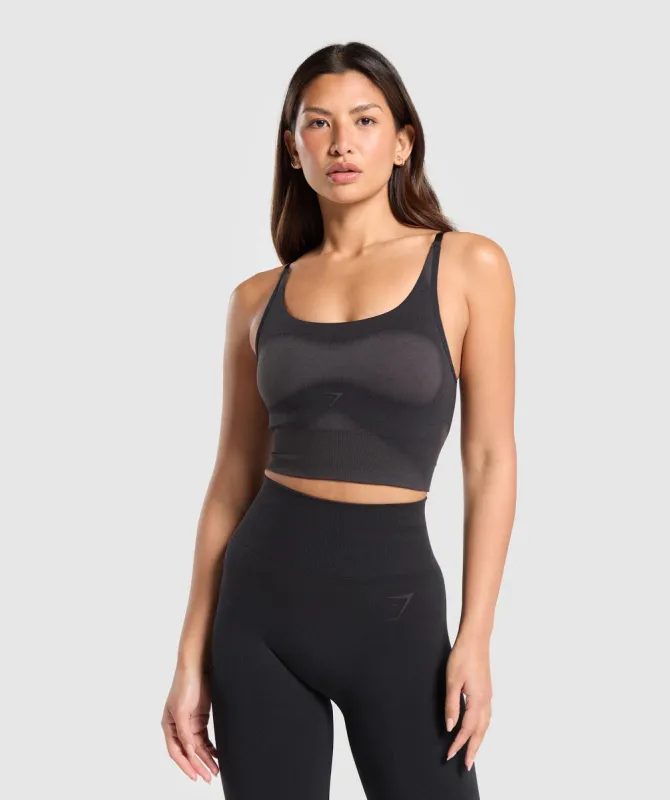 Gymshark Blur Seamless Cami - Black/Asphalt Grey sold by Gymshark
