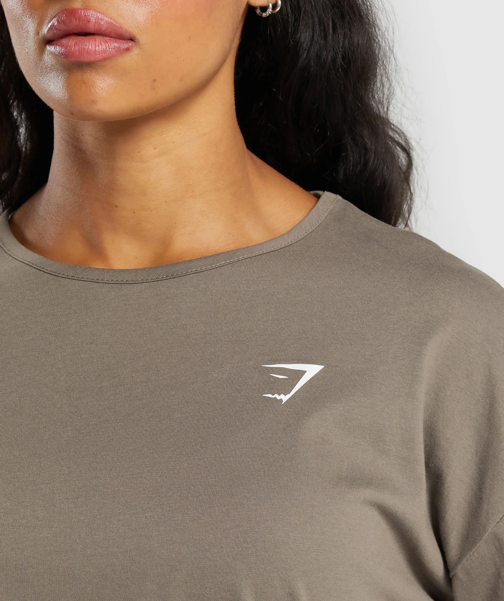 Gymshark Training Oversized Cotton Long Sleeve Top - Camo Brown sold by Gymshark product image thumbnail 5