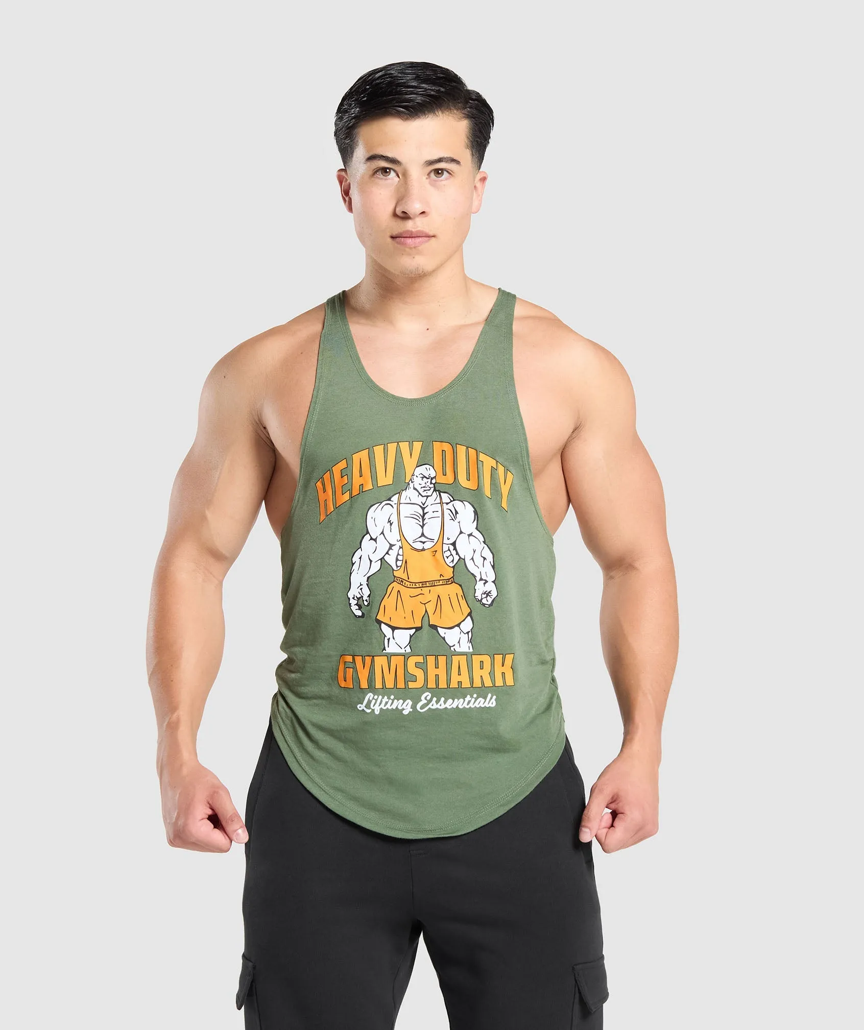 Gymshark Heavy Duty Lifter Stringer - Force Green sold by Gymshark