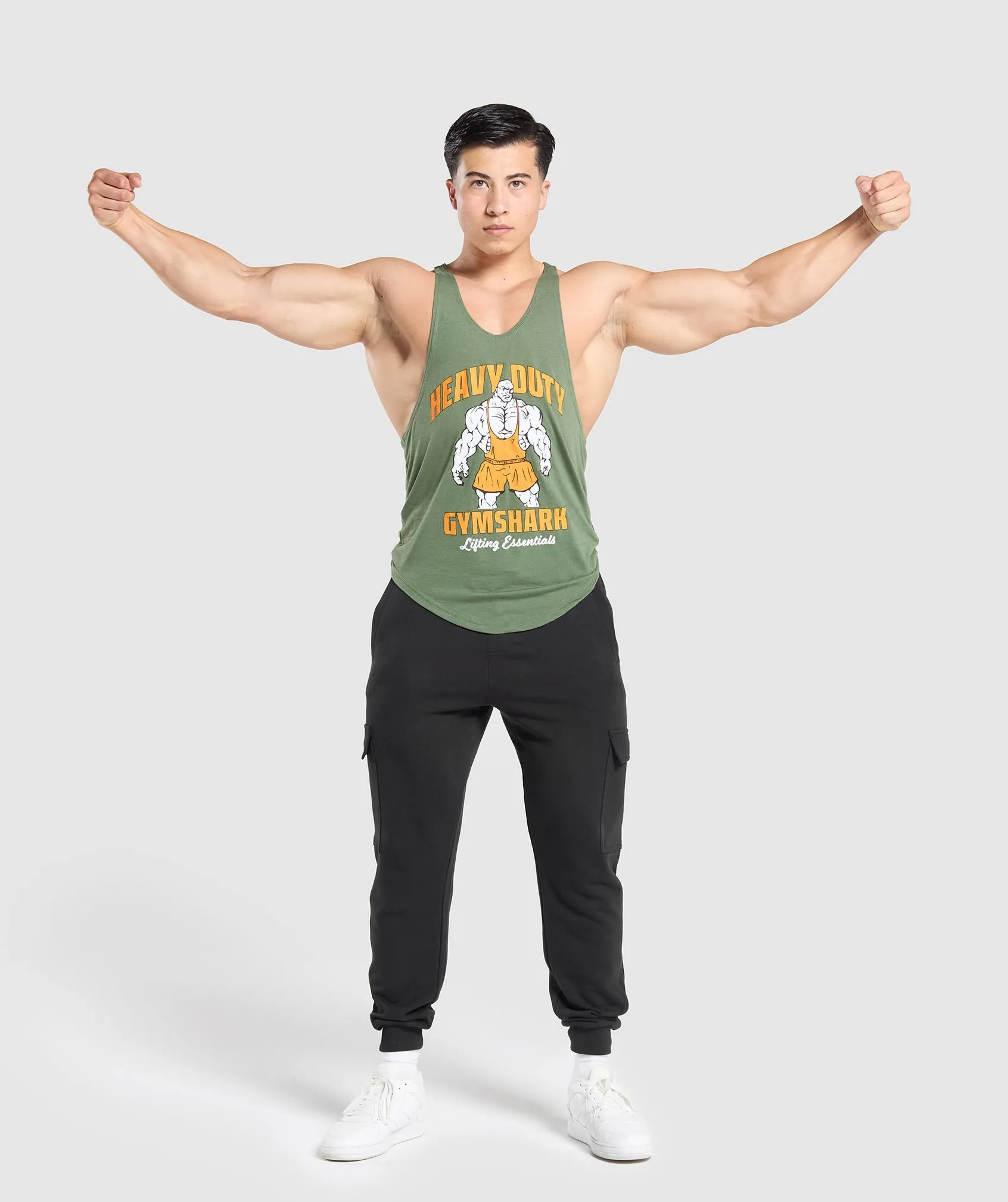 Gymshark Heavy Duty Lifter Stringer - Force Green sold by Gymshark product image thumbnail 4