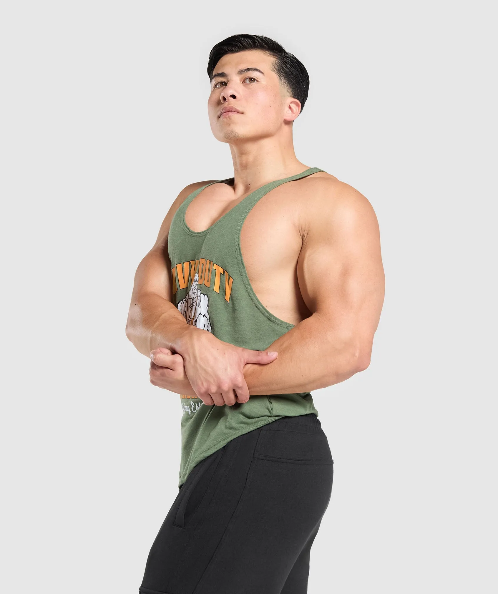 Gymshark Heavy Duty Lifter Stringer - Force Green sold by Gymshark product image thumbnail 5