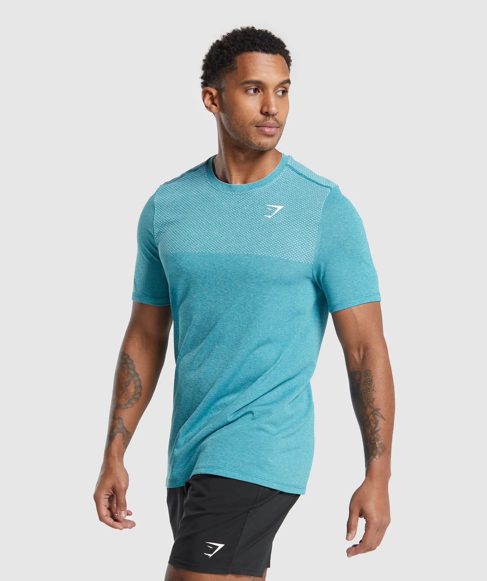 Gymshark Vital T-Shirt - Artificial Teal/White Marl sold by Gymshark product image thumbnail 3