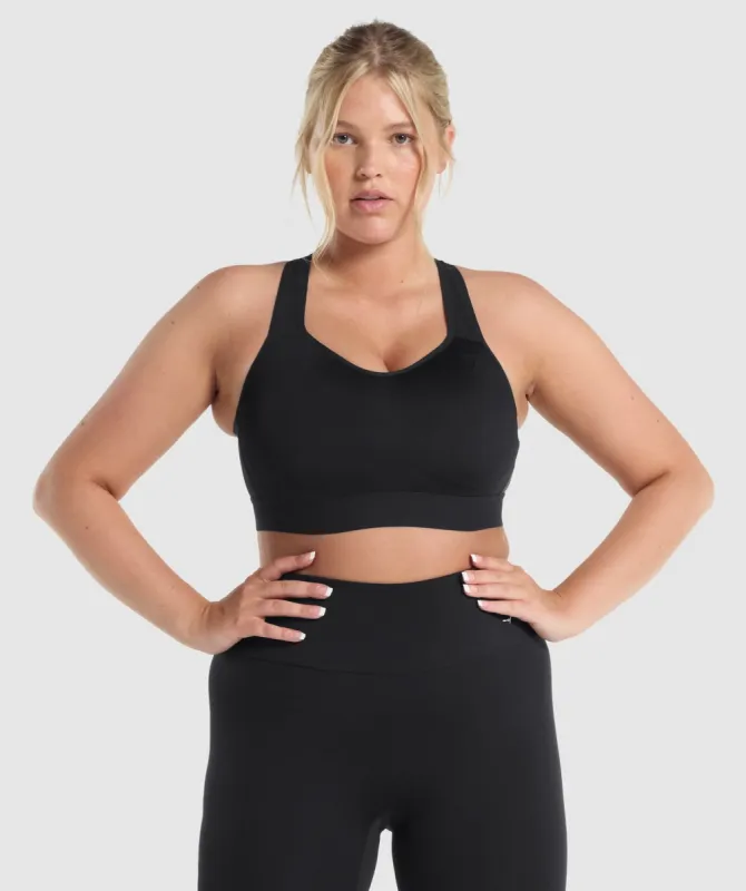 Gymshark Lightweight High Support Sports Bra -  Black sold by Gymshark