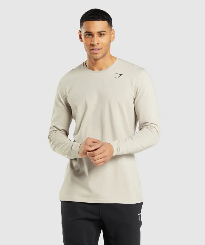 Gymshark Essential Long Sleeve T-Shirt- Pebble Grey sold by Gymshark