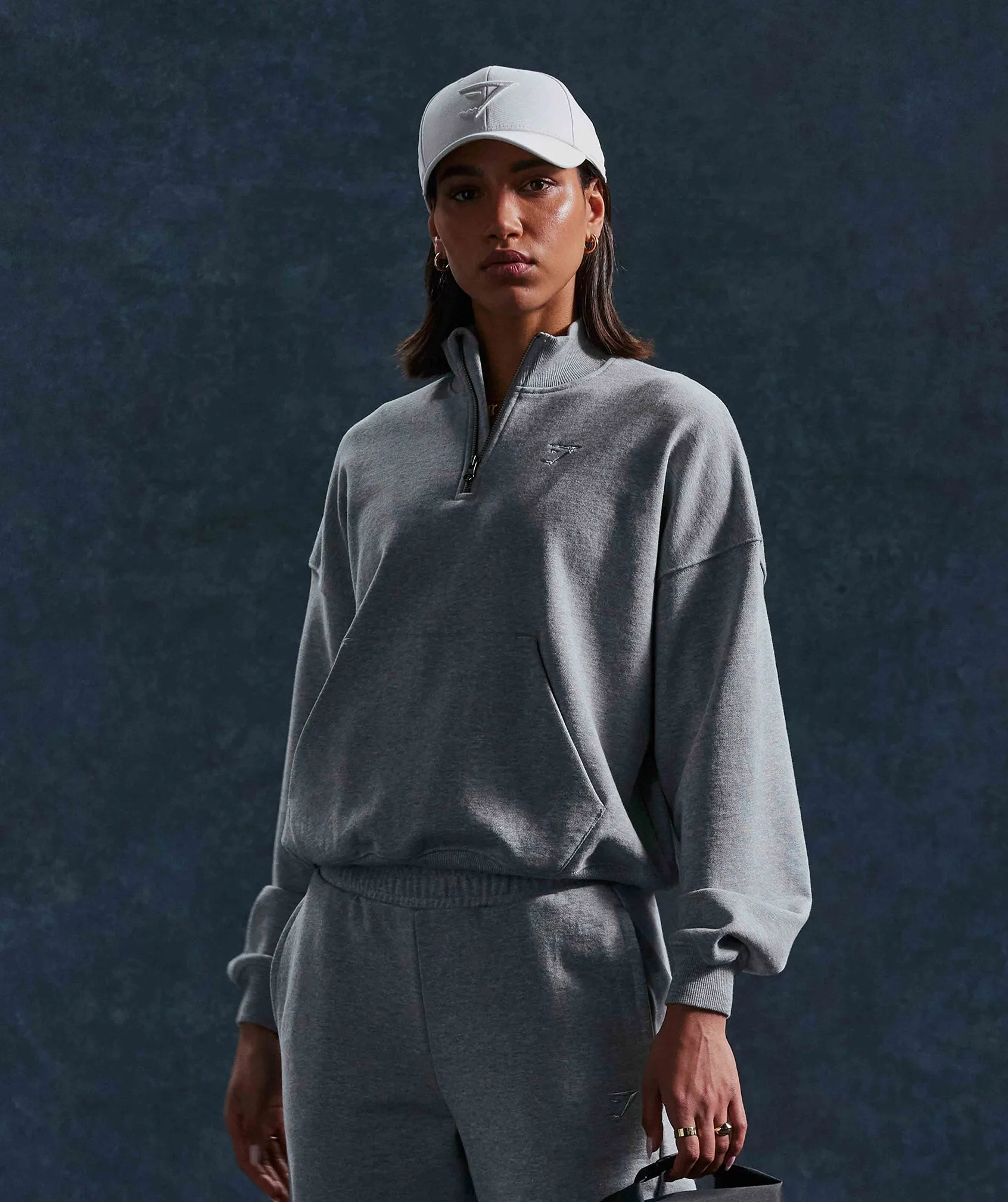 Gymshark Rest Day Sweats 1/2 Zip Pullover - Light Grey Core Marl sold by Gymshark