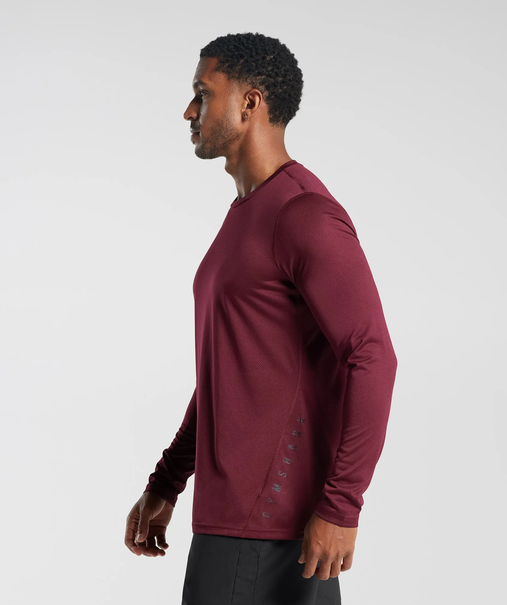 Gymshark Sport Long Sleeve T-Shirt - Plum Pink/Black Marl sold by Gymshark product image thumbnail 3