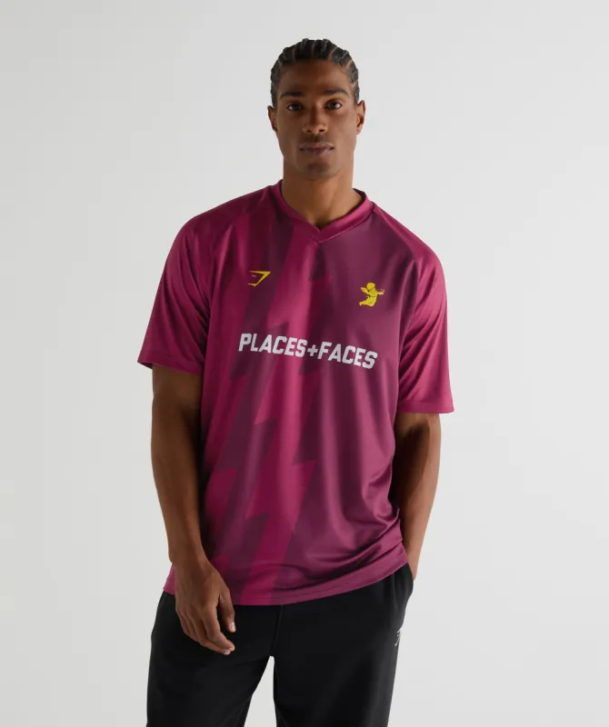 Places + Faces X GS Jersey - Burgundy sold by Gymshark