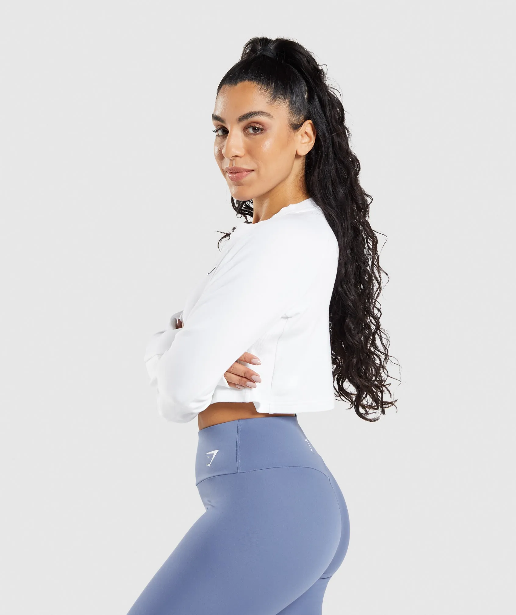 Gymshark Training Cropped Sweater - White sold by Gymshark product image thumbnail 3