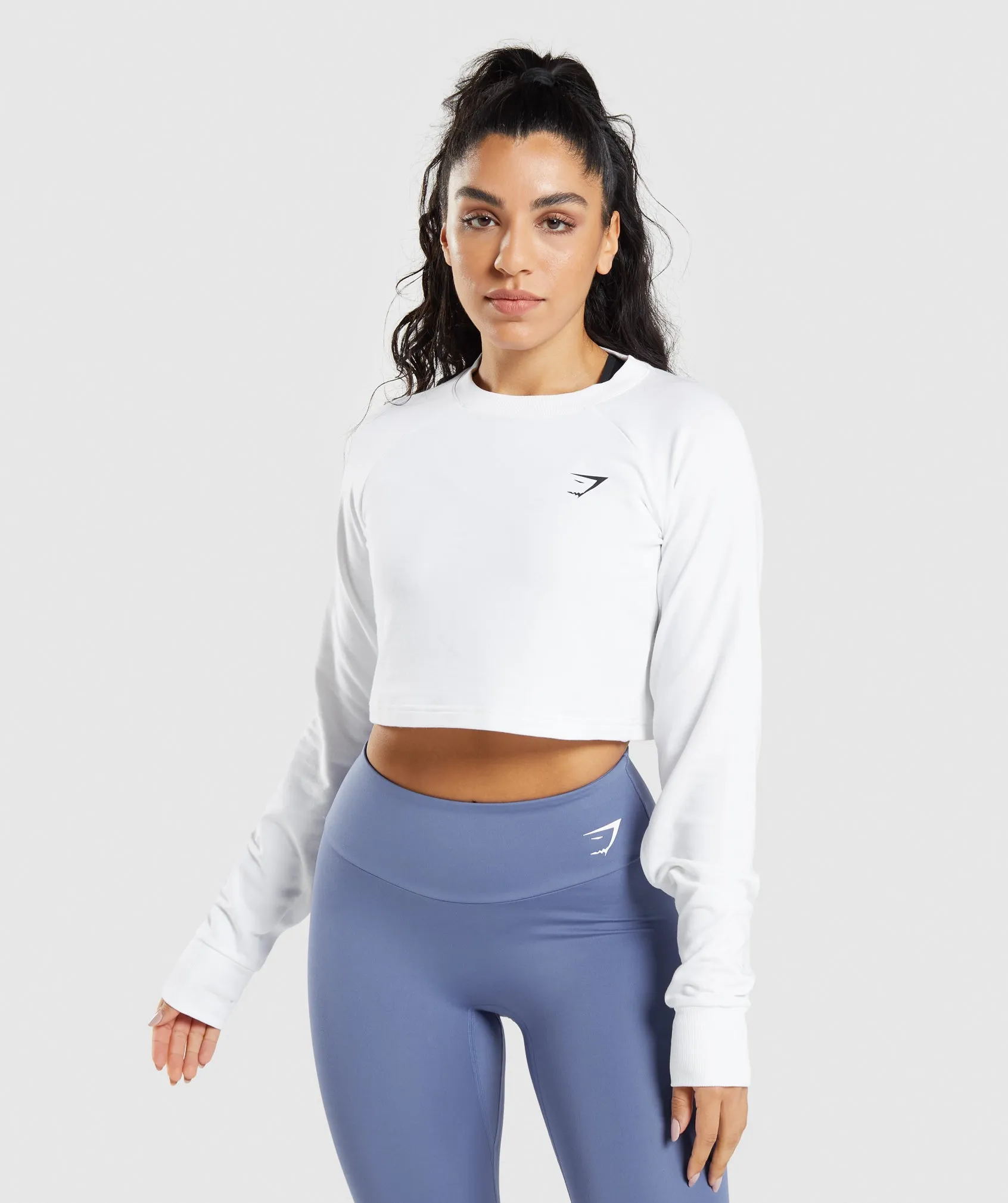 Gymshark Training Cropped Sweater - White sold by Gymshark