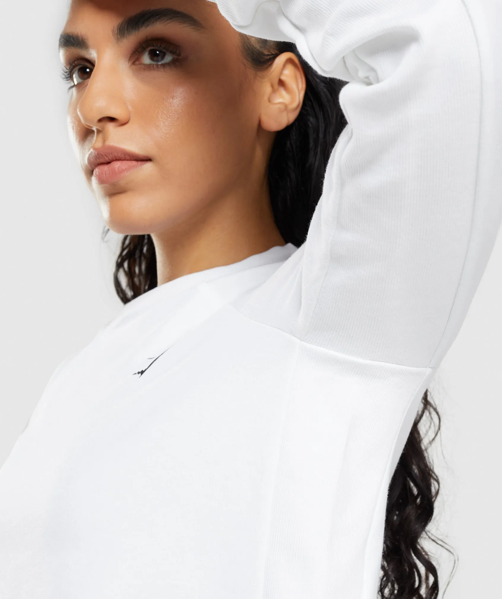 Gymshark Training Cropped Sweater - White sold by Gymshark product image thumbnail 5