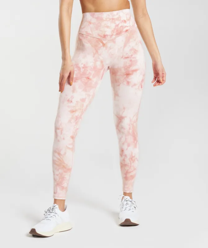 Gymshark Elevate Spray Dye Leggings - White/Misty Pink/Scandi Pink sold by Gymshark