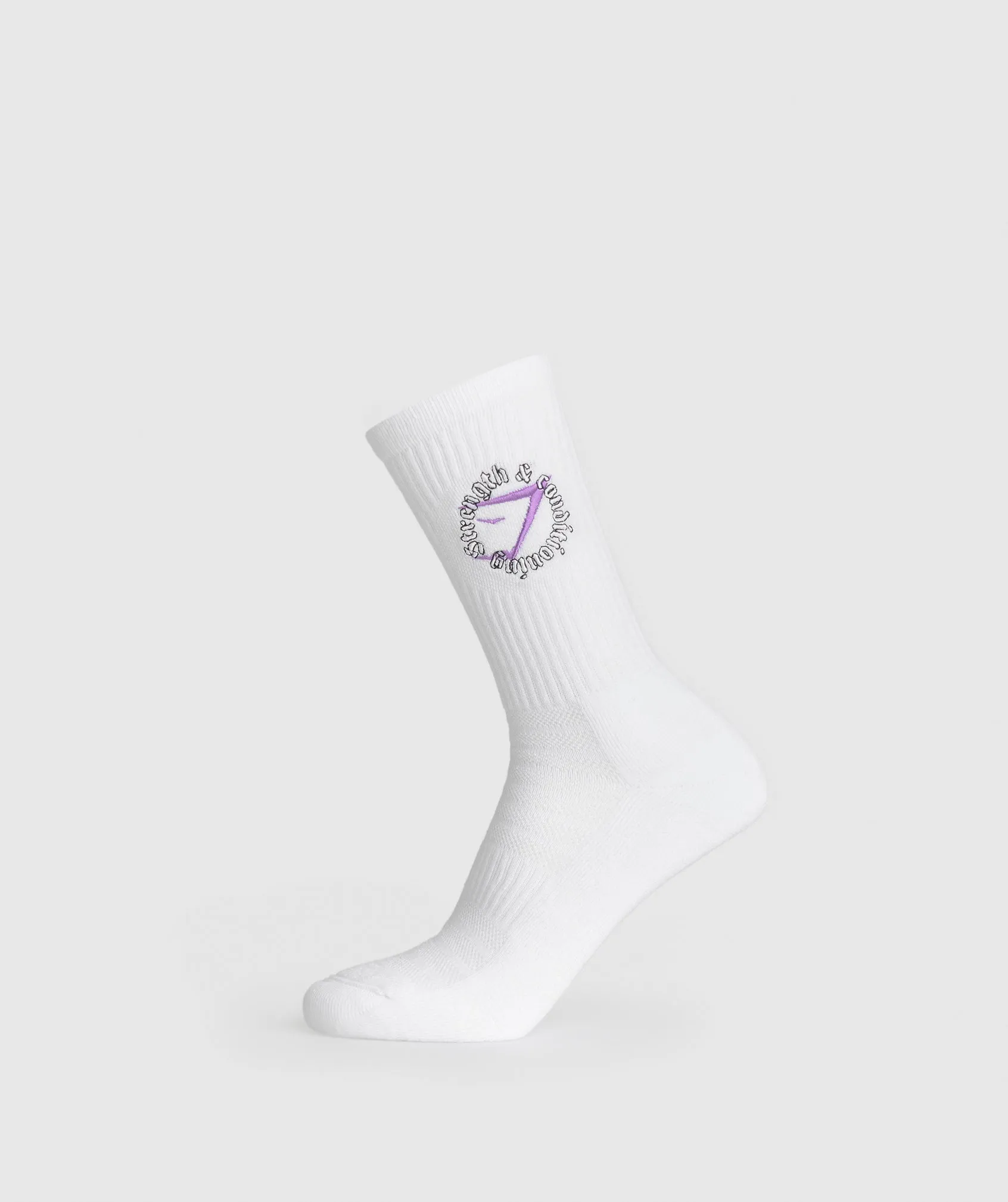 Gymshark Strength and Conditioning Crew Socks - White sold by Gymshark