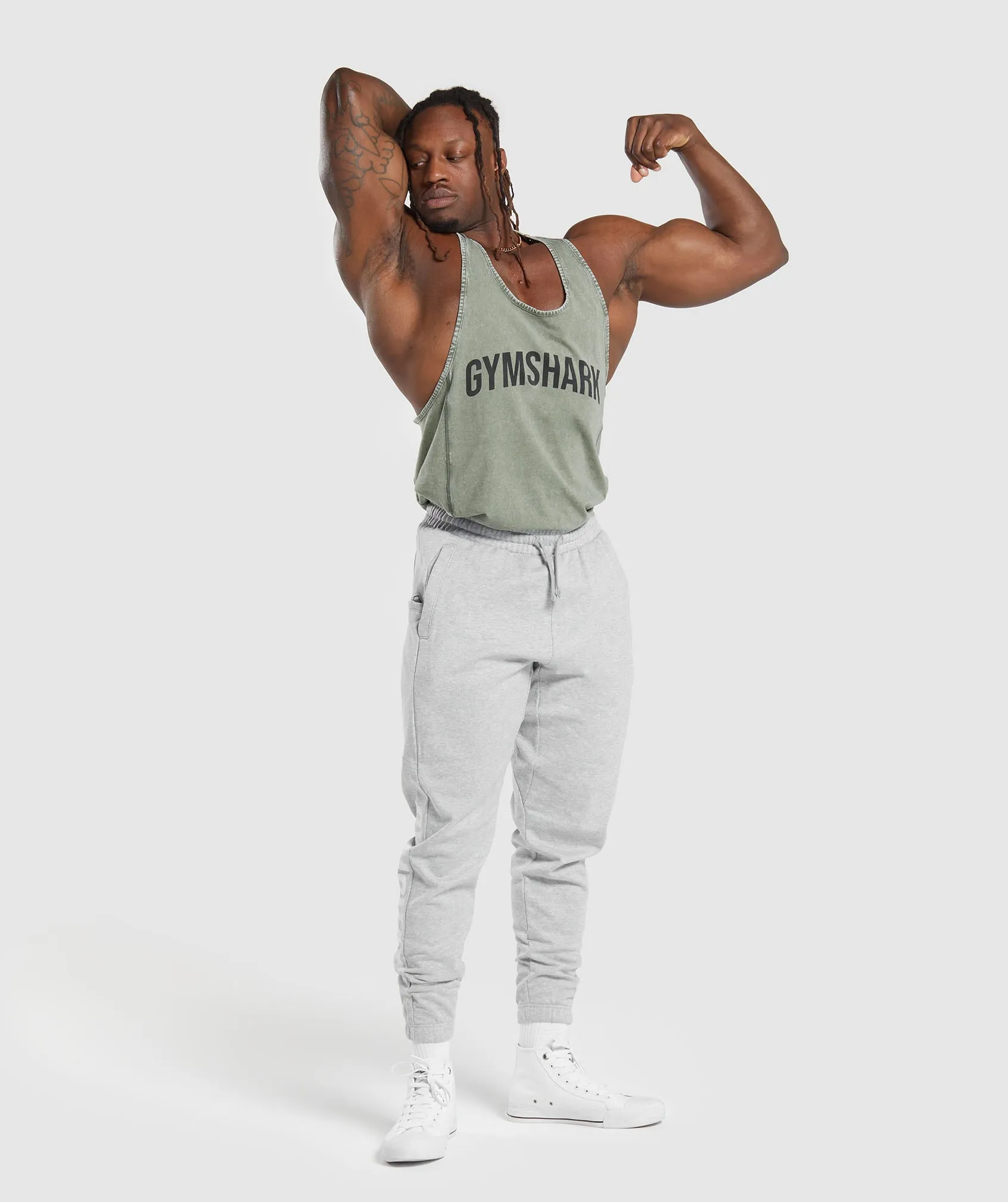 Gymshark Power Joggers - Light Grey Core Marl sold by Gymshark product image thumbnail 4