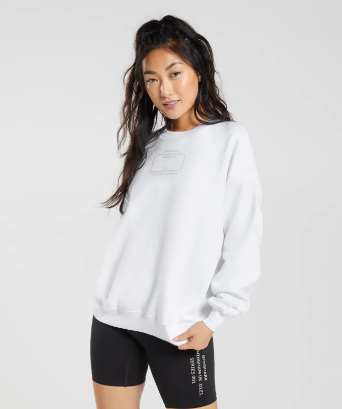 Gymshark Activated Graphic Sweatshirt - White sold by Gymshark