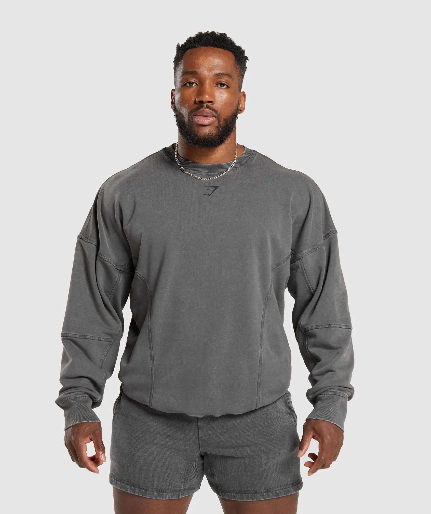 Gymshark Heritage Washed Crew - Onyx Grey sold by Gymshark product image thumbnail 2