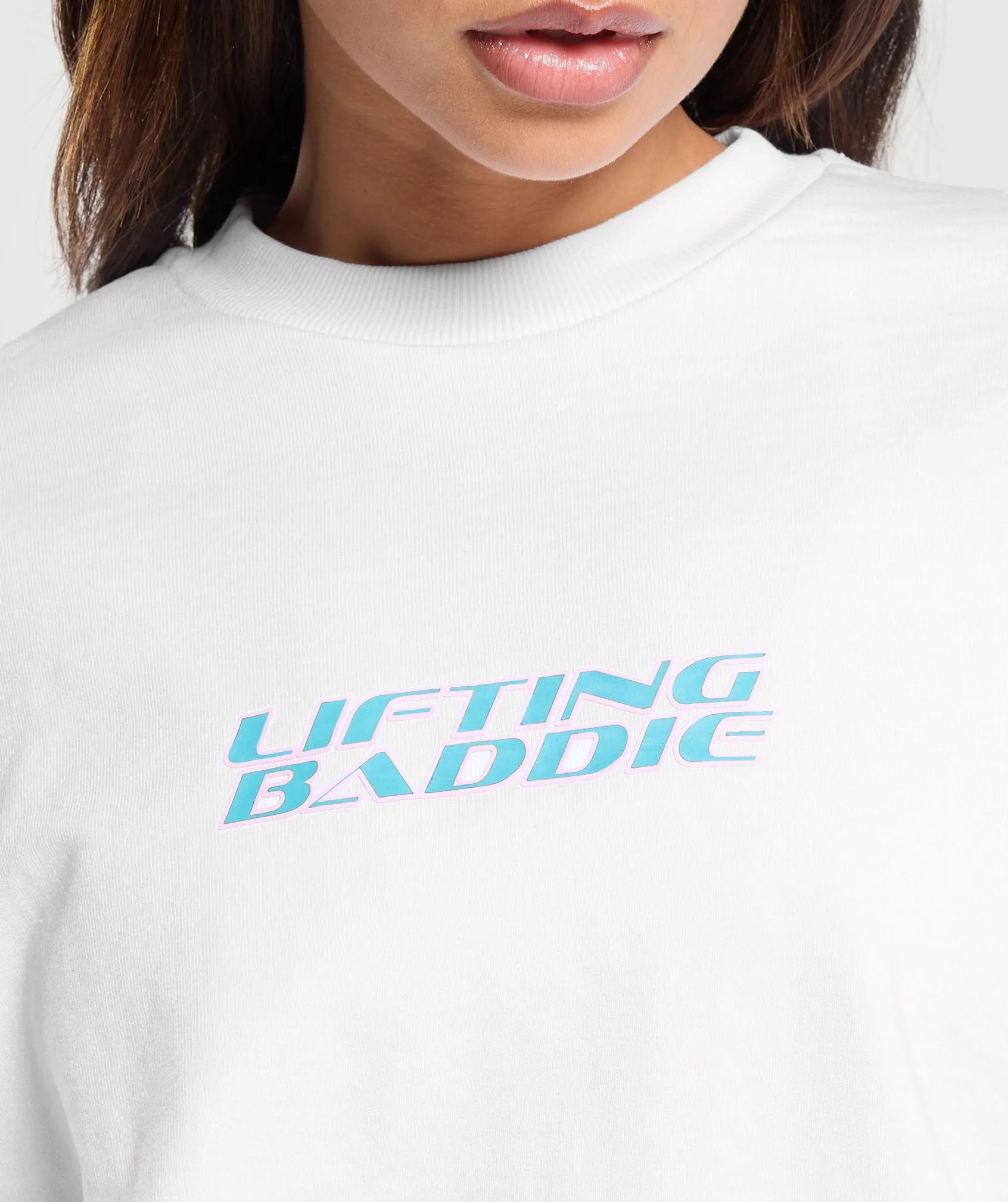 Gymshark Lifting Baddie Graphic Sweatshirt - White sold by Gymshark product image thumbnail 5