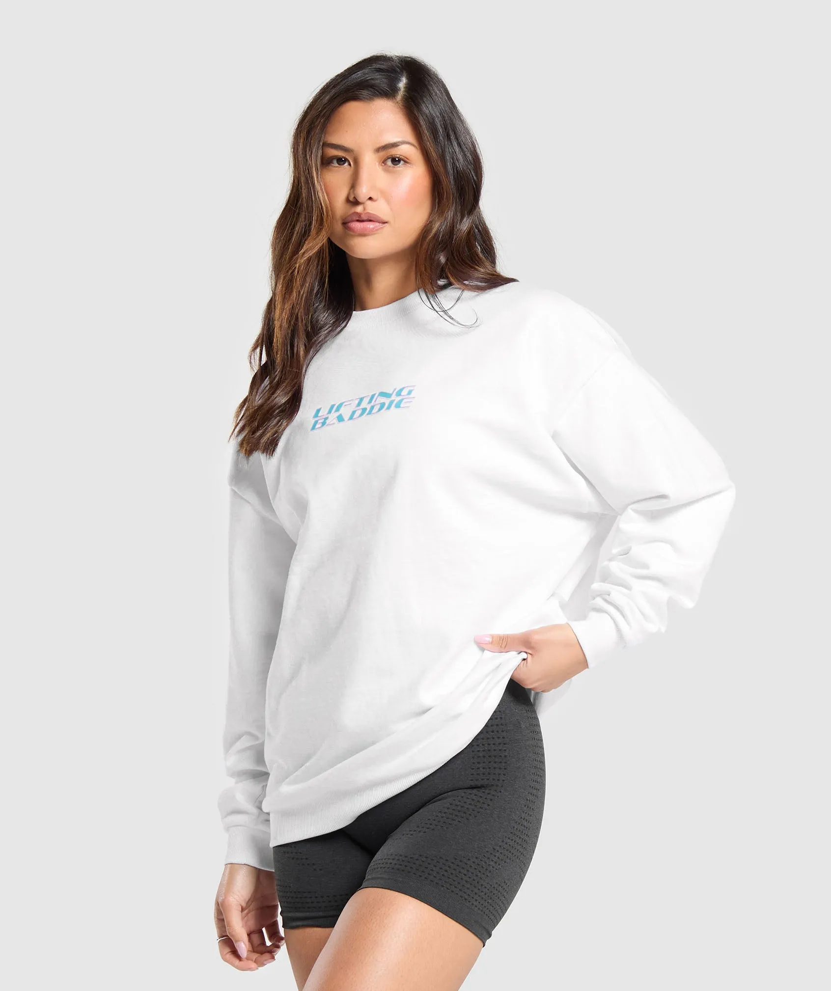 Gymshark Lifting Baddie Graphic Sweatshirt - White sold by Gymshark product image thumbnail 3