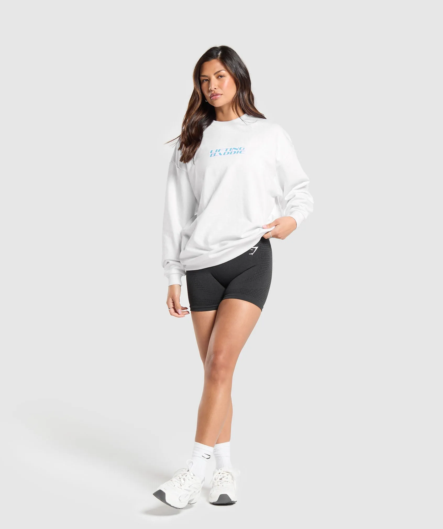 Gymshark Lifting Baddie Graphic Sweatshirt - White sold by Gymshark product image thumbnail 4