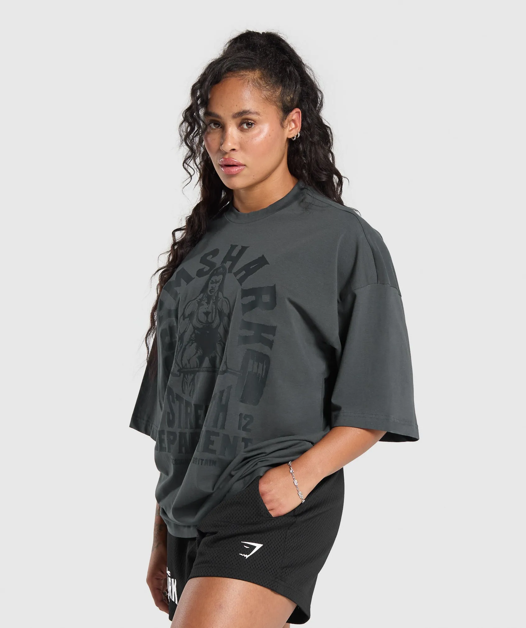 Gymshark Strength Department Graphic T-Shirt - Asphalt Grey sold by Gymshark product image thumbnail 3