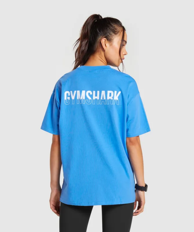 Gymshark Fraction Oversized T-Shirt - Lats Blue sold by Gymshark