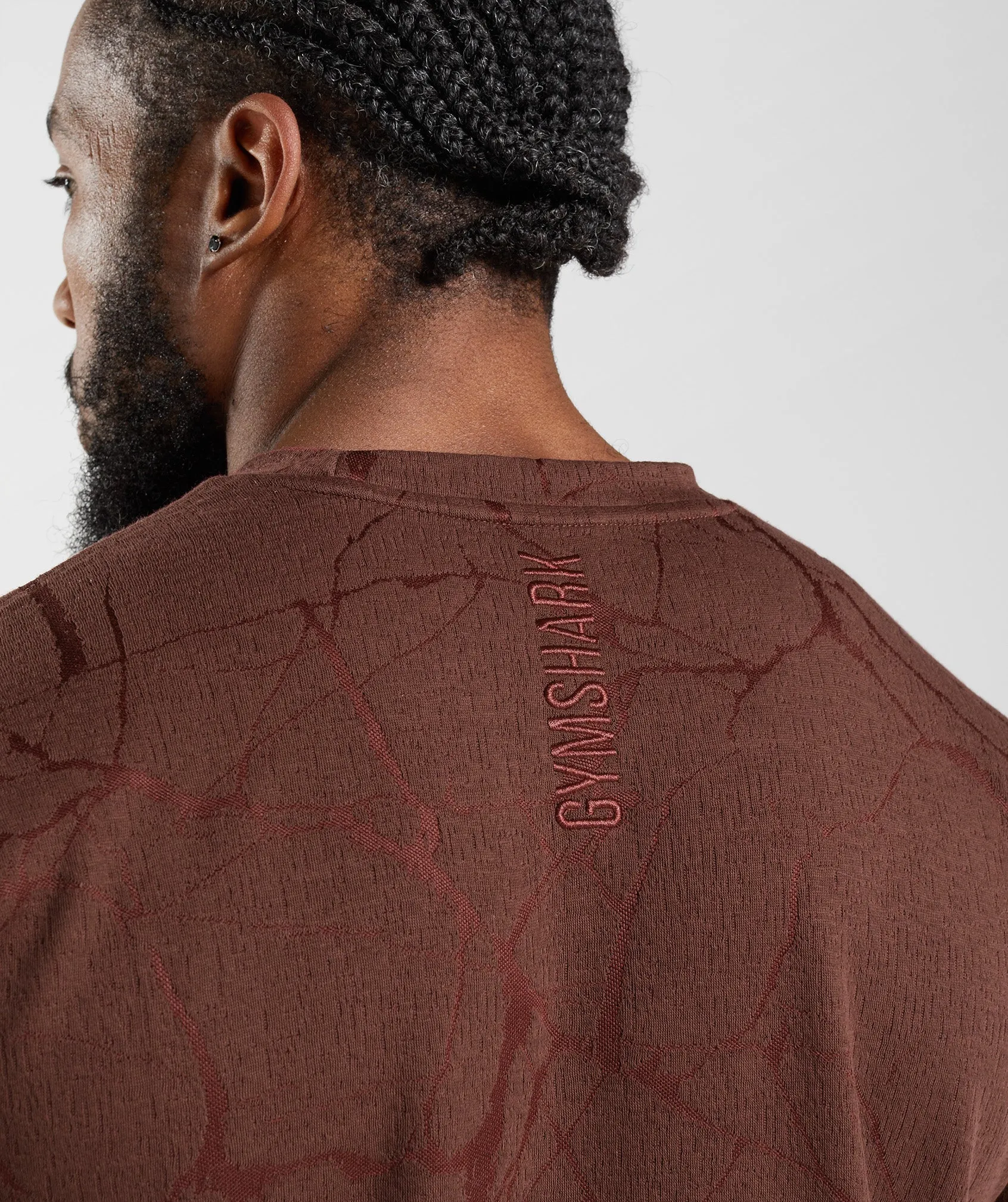 Gymshark Power Short Sleeve Crew - Cherry Brown Print sold by Gymshark product image thumbnail 5