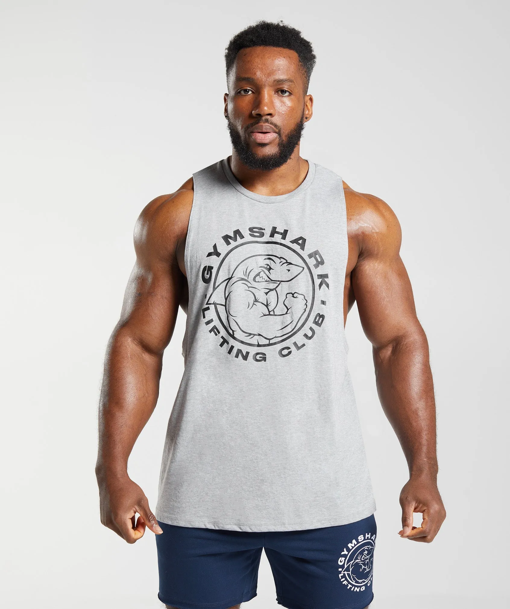 Gymshark Legacy Drop Arm Tank - Light Grey Core Marl sold by Gymshark