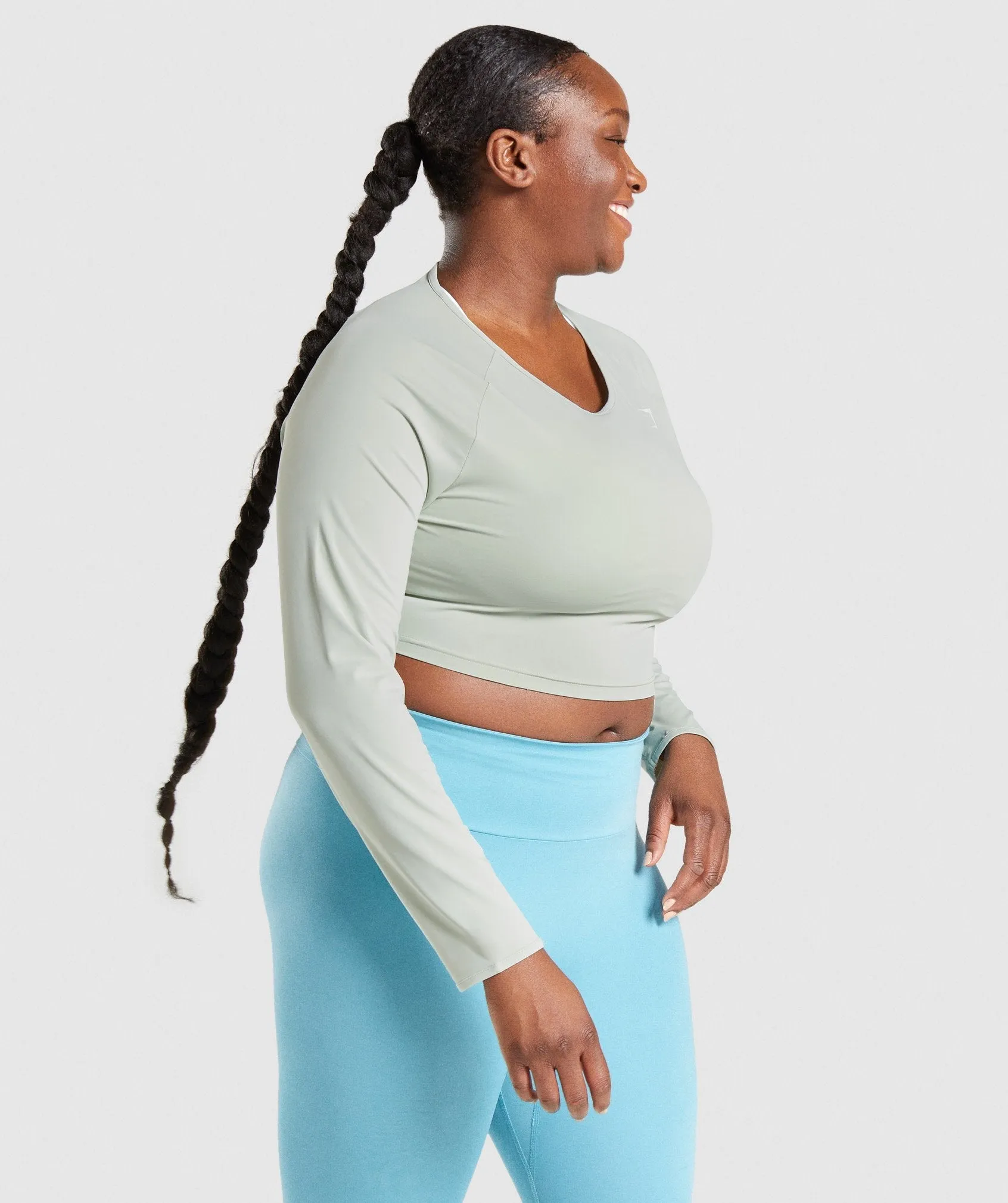 Gymshark Training Long Sleeve Crop Top - Light Green sold by Gymshark product image thumbnail 3