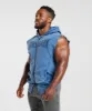 Gymshark Heritage Washed Sleeveless Zip Hoodie - Vintage Blue sold by Gymshark
