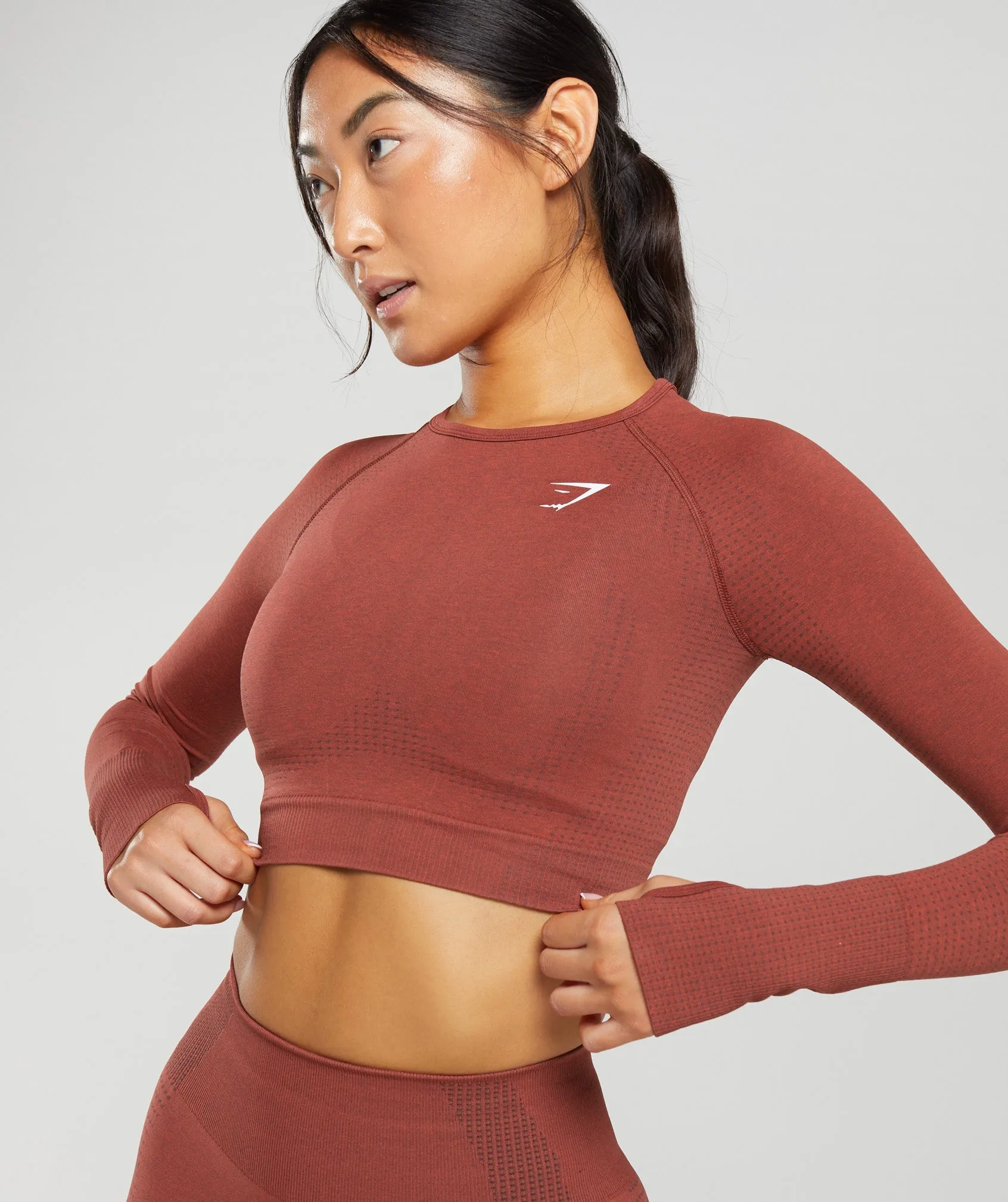 Gymshark Vital Seamless 2.0 Crop Top - Brick Red Marl sold by Gymshark product image thumbnail 4