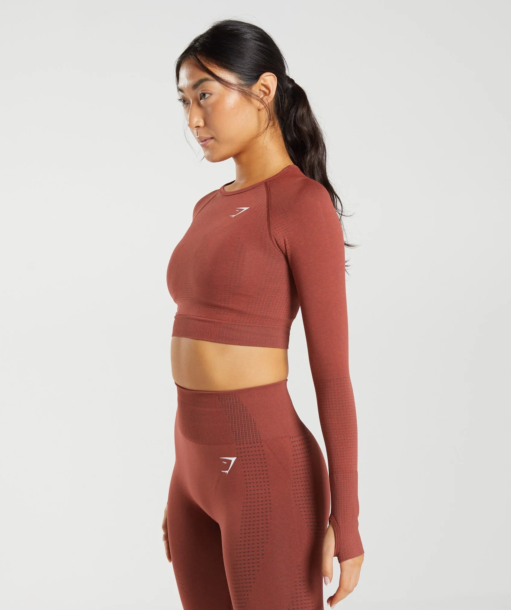 Gymshark Vital Seamless 2.0 Crop Top - Brick Red Marl sold by Gymshark product image thumbnail 3