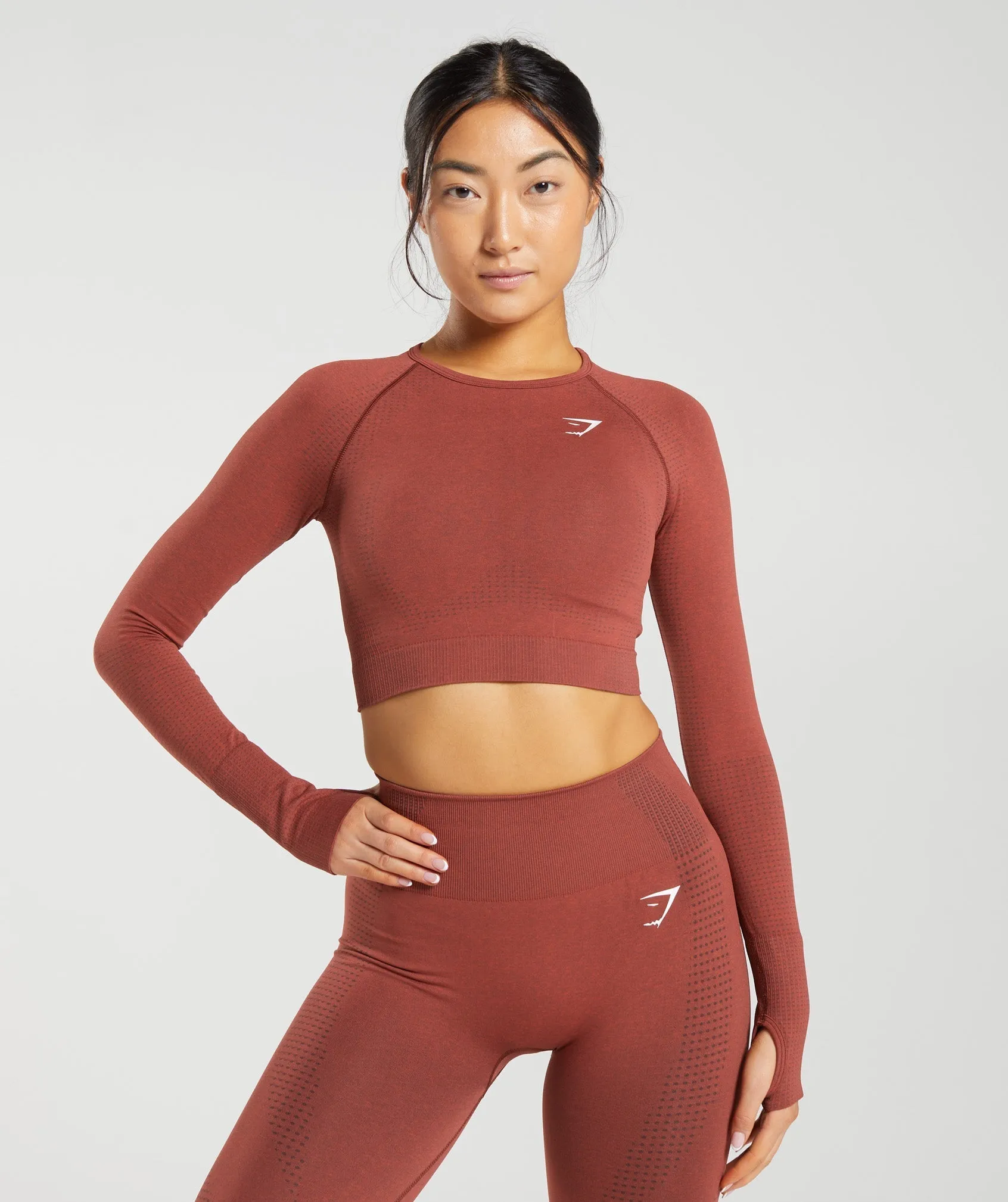 Gymshark Vital Seamless 2.0 Crop Top - Brick Red Marl sold by Gymshark