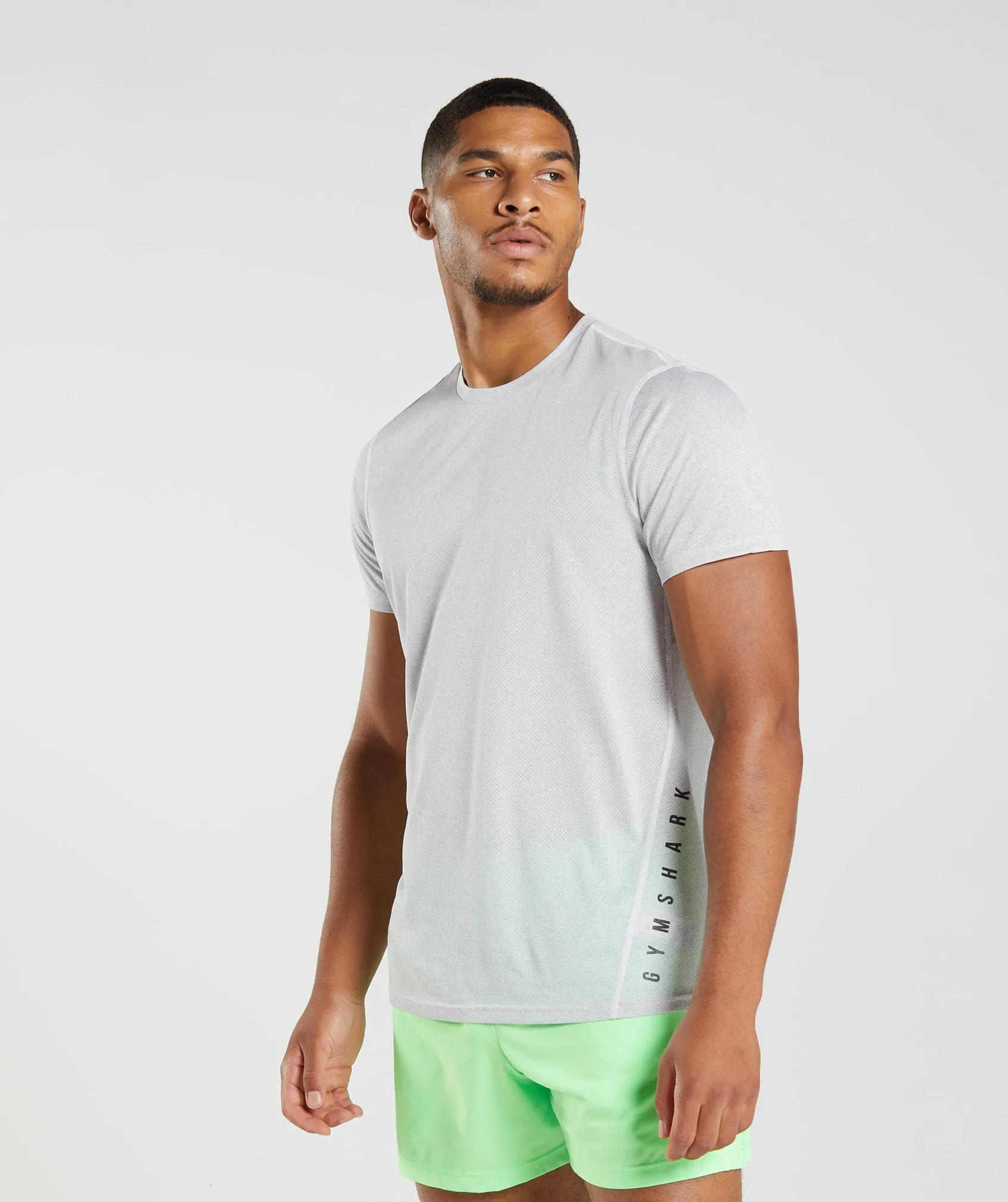 Gymshark Sport T-Shirt - White/Smokey Grey Marl sold by Gymshark