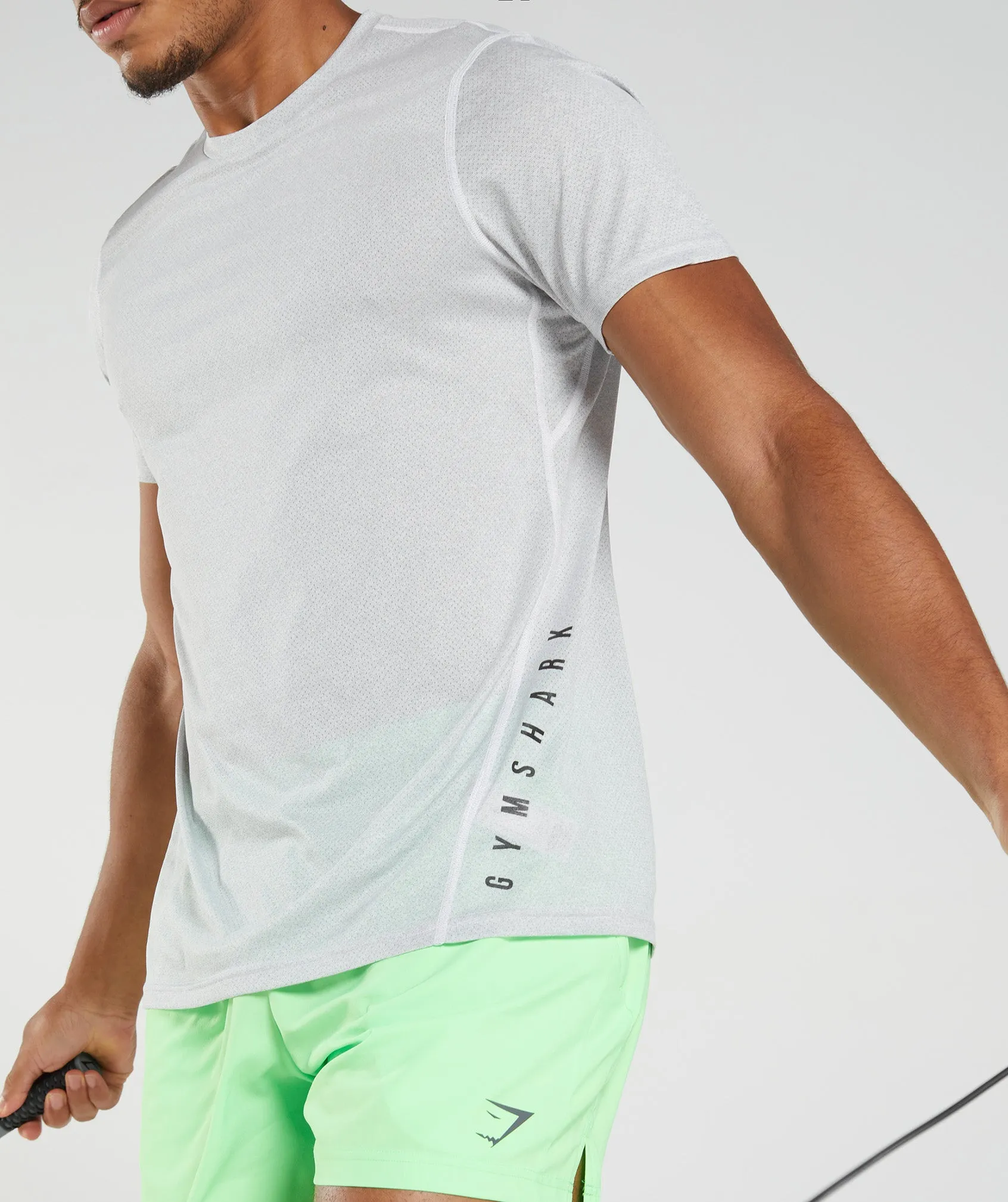 Gymshark Sport T-Shirt - White/Smokey Grey Marl sold by Gymshark product image thumbnail 3