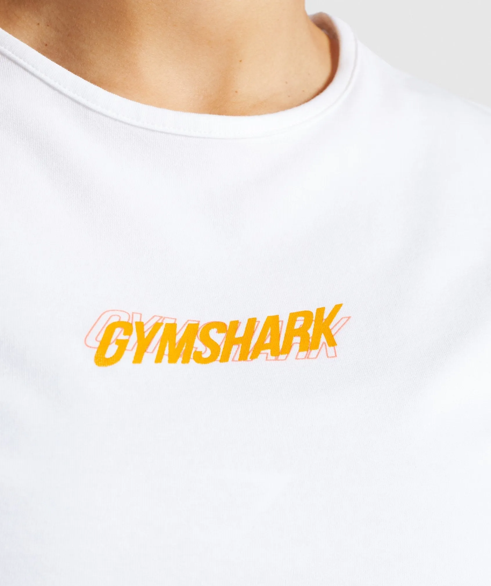 Gymshark Italic Graphic Crop Top - White sold by Gymshark product image thumbnail 5