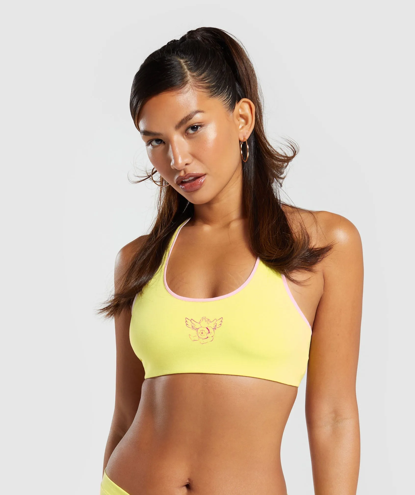 Gymshark Cotton Graphic Bralette - Lemon Yellow sold by Gymshark