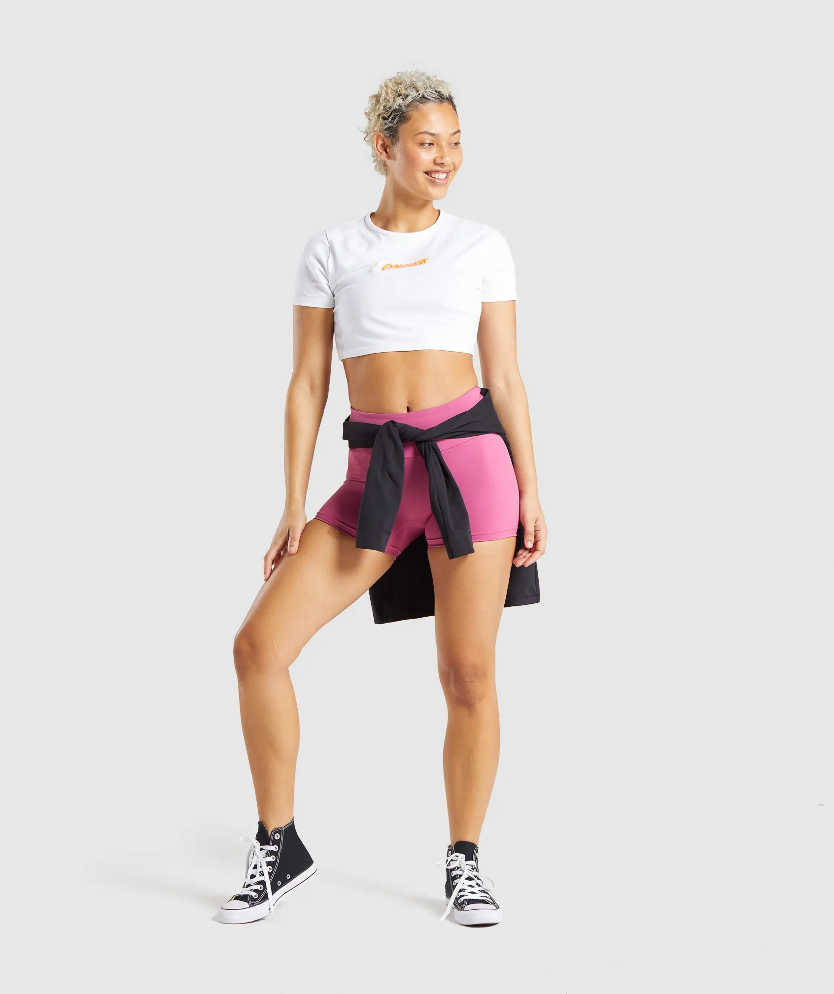 Gymshark Italic Graphic Crop Top - White sold by Gymshark product image thumbnail 4