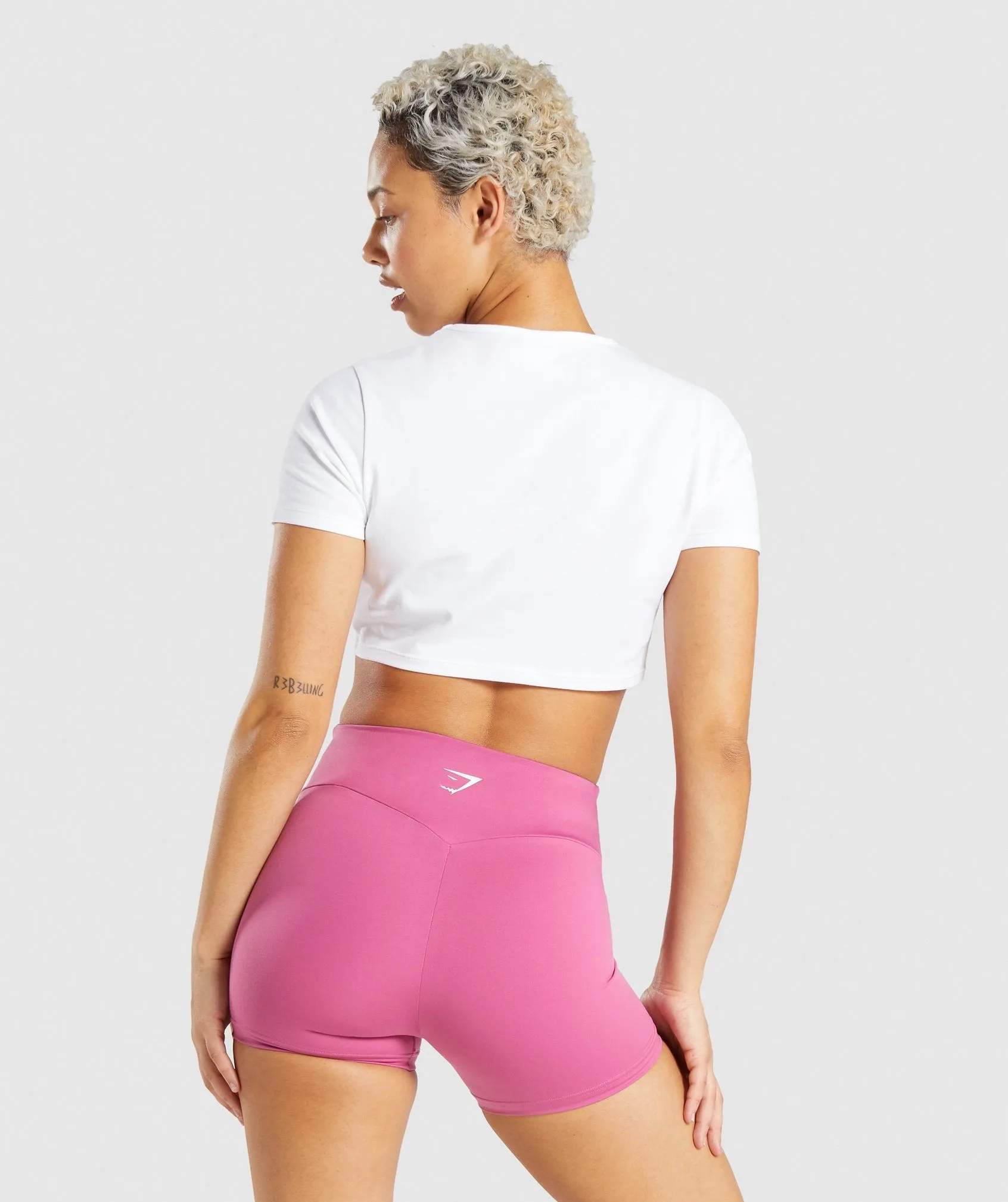 Gymshark Italic Graphic Crop Top - White sold by Gymshark product image thumbnail 2