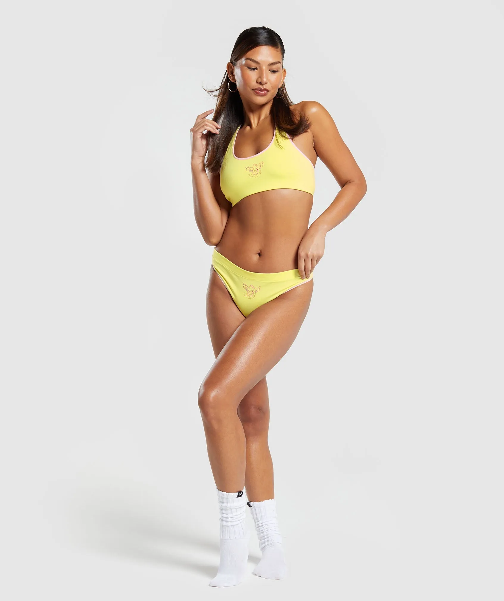 Gymshark Cotton Graphic Bralette - Lemon Yellow sold by Gymshark product image thumbnail 4