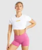 Gymshark Italic Graphic Crop Top - White sold by Gymshark