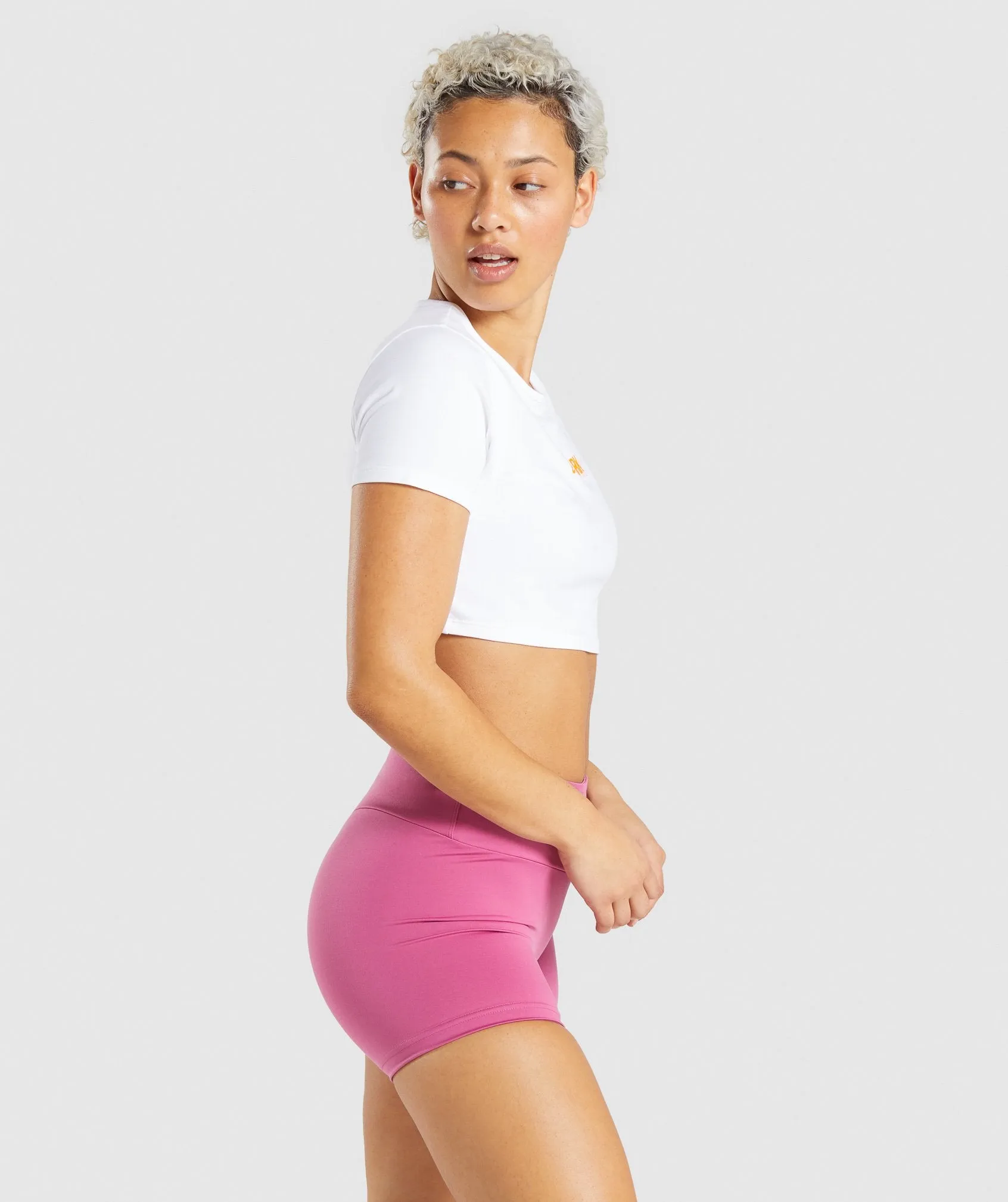 Gymshark Italic Graphic Crop Top - White sold by Gymshark product image thumbnail 3