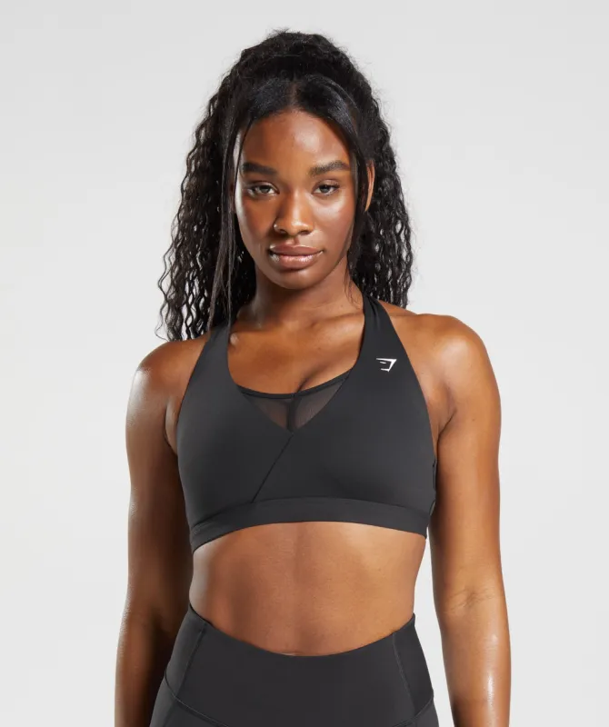 Gymshark Crossover Sports Bra - Black sold by Gymshark