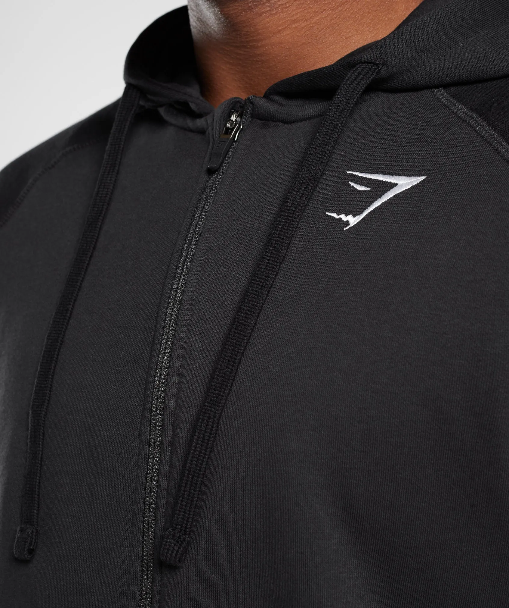 Gymshark Crest Zip Up Hoodie - Black sold by Gymshark product image thumbnail 5