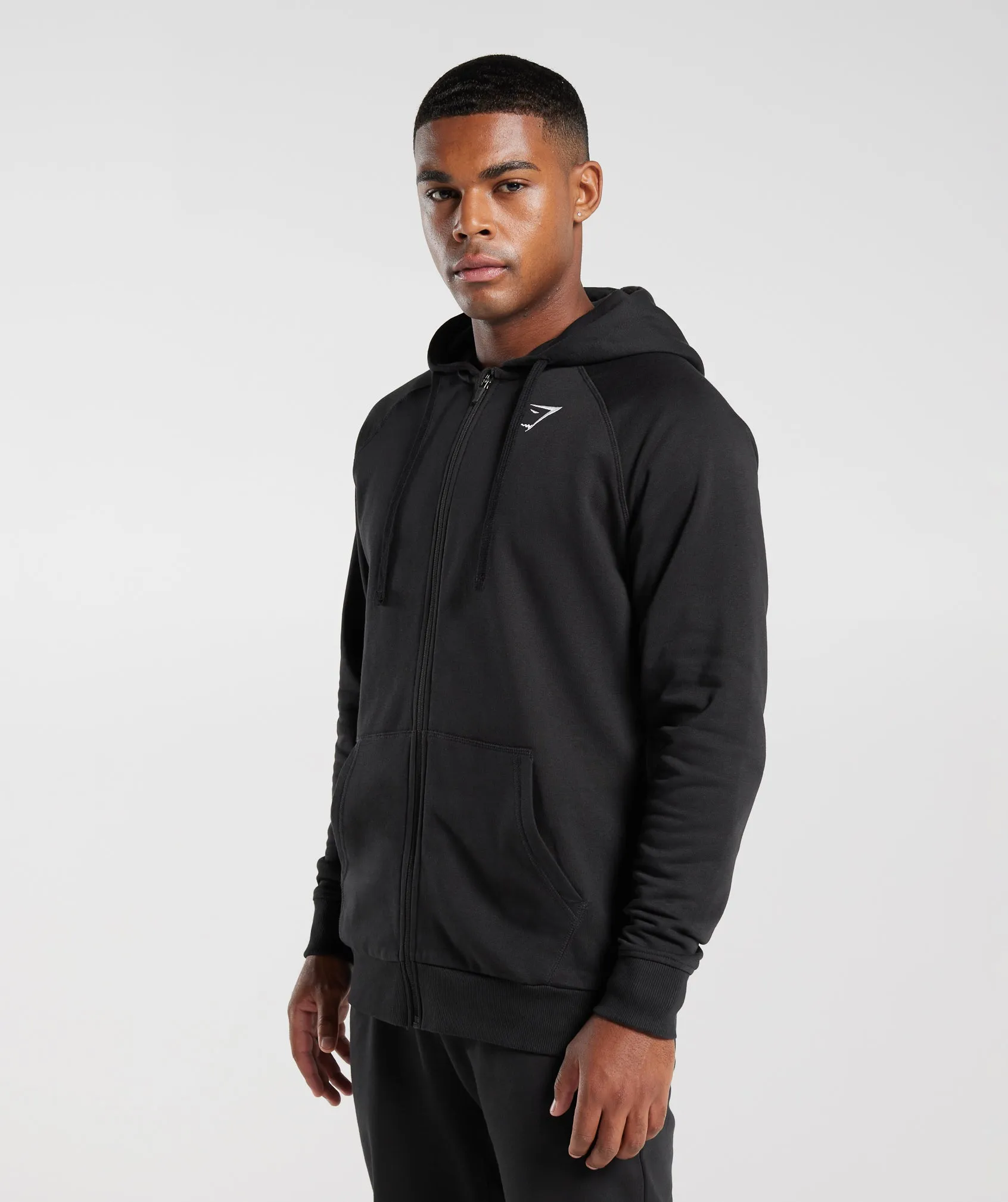 Gymshark Crest Zip Up Hoodie - Black sold by Gymshark product image thumbnail 3