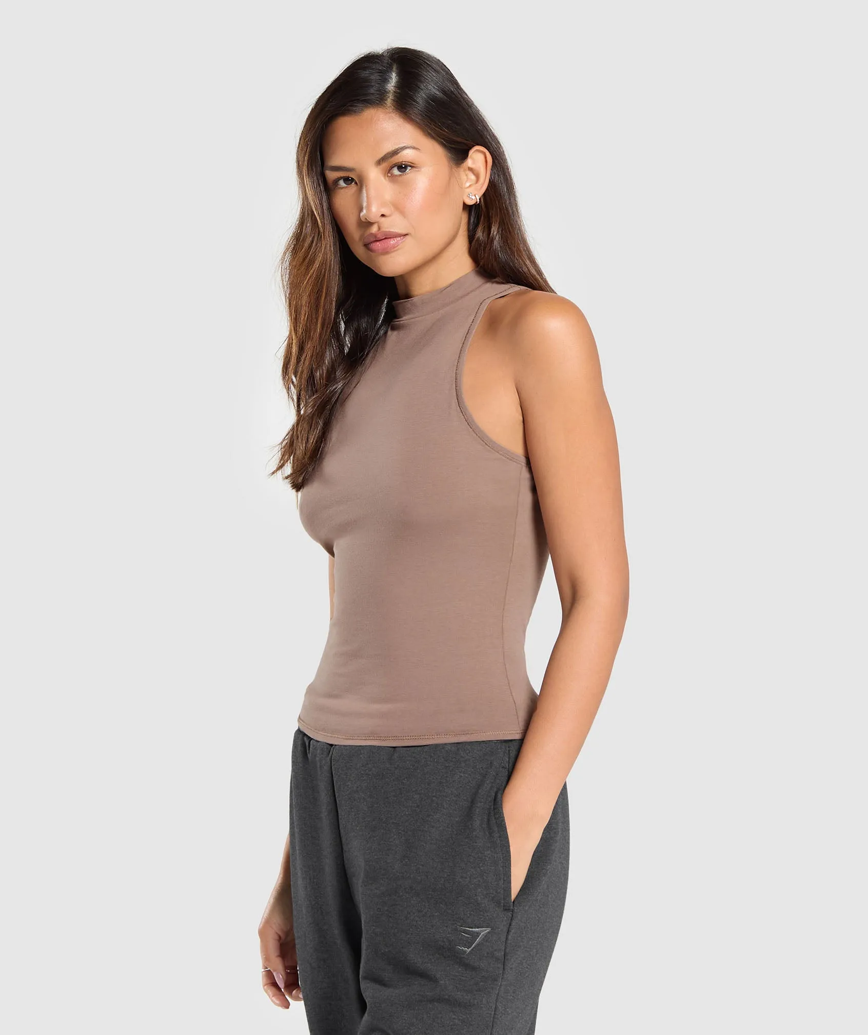 Gymshark Cotton Tank - Mocha Mauve sold by Gymshark product image thumbnail 3