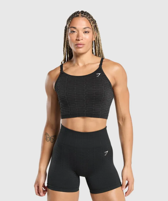 Gymshark Adapt Monogram Seamless Midi Tank - Black/Pitch Grey sold by Gymshark