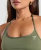 Gymshark Everyday C&S One Shoulder Crop Top - Core Olive sold by Gymshark