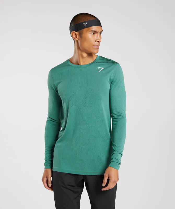 Gymshark Sport Seamless Long Sleeve T-Shirt - Hoya Green/Woodland Green sold by Gymshark