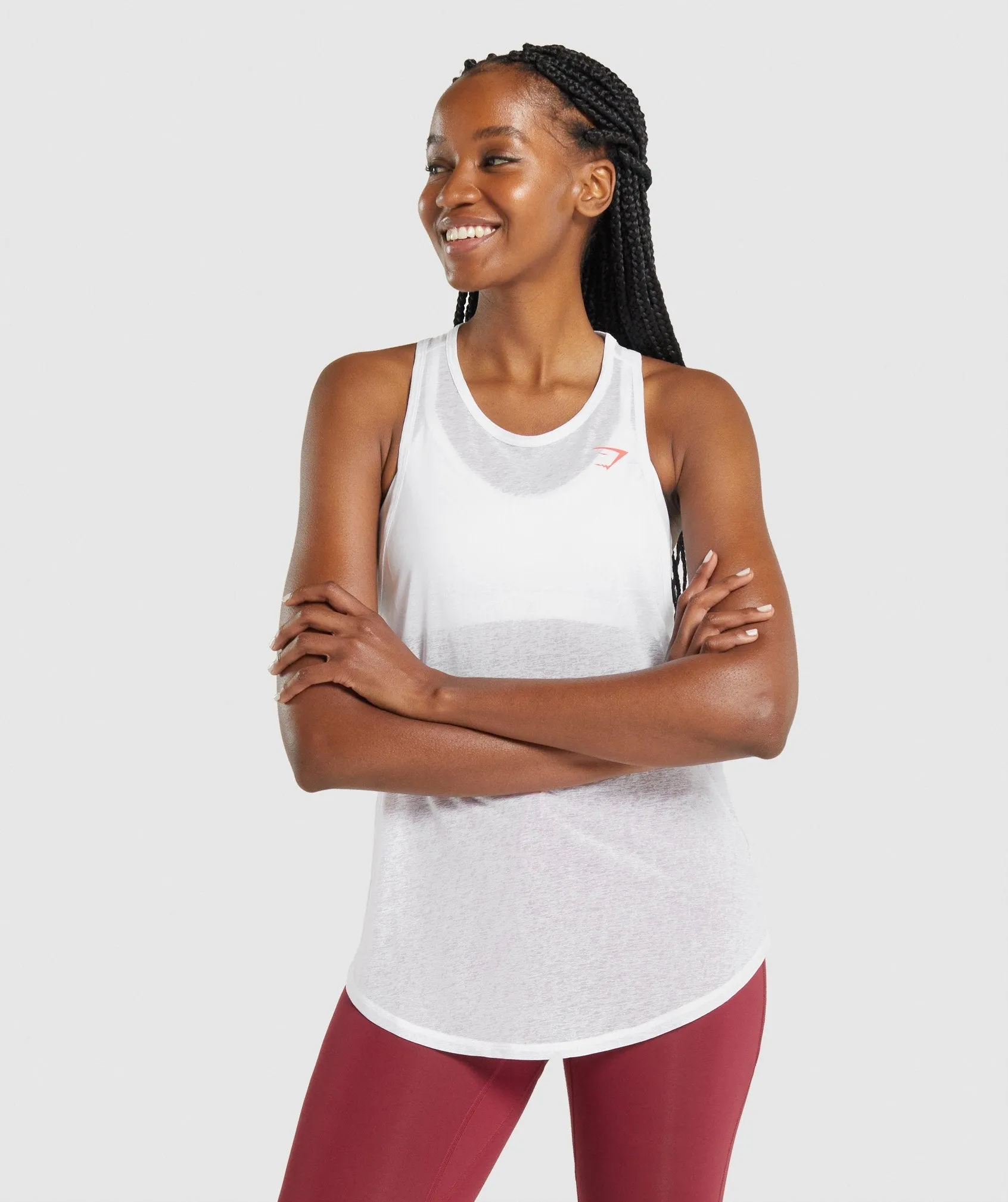 Gymshark Pulse Lightweight Tank - White sold by Gymshark