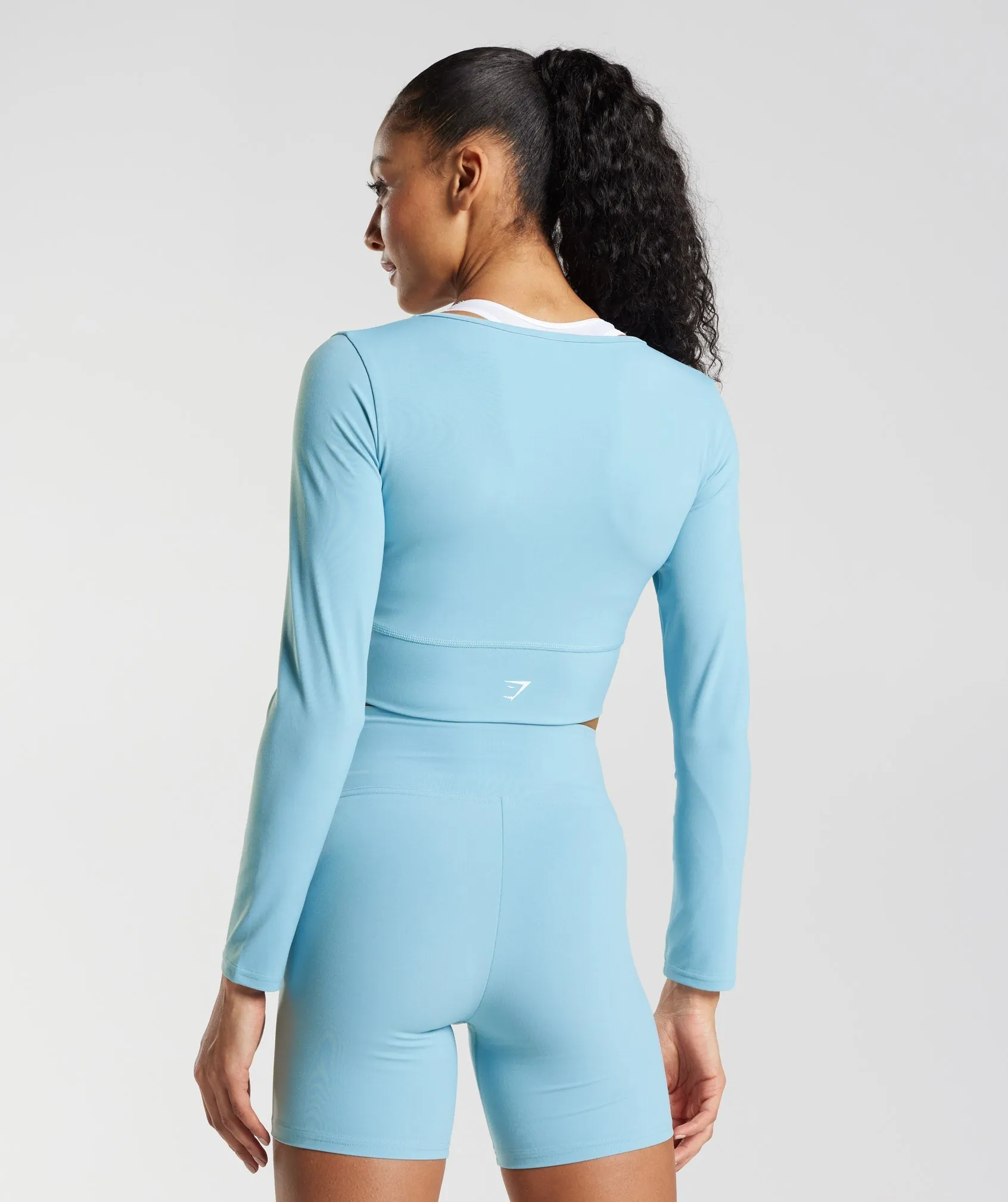 Gymshark Crossover Long Sleeve Crop Top - Iceberg Blue sold by Gymshark product image thumbnail 2